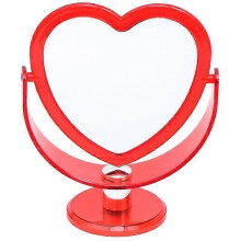 Double Sided Desktop Makeup Mirror for Home Bedroom, Red
