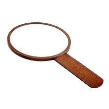 Miroir de maquillage portable en bois massif de chĂŞne HD pour femmes - Marron