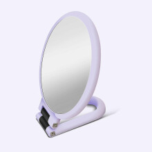 Miroir de maquillage portable violet grossissant x10, miroir cosmétique de voyage pliable et réglable