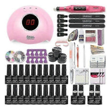 Professional Gel Nail Starter Set with UV Light for Quick Extensions & Polishing