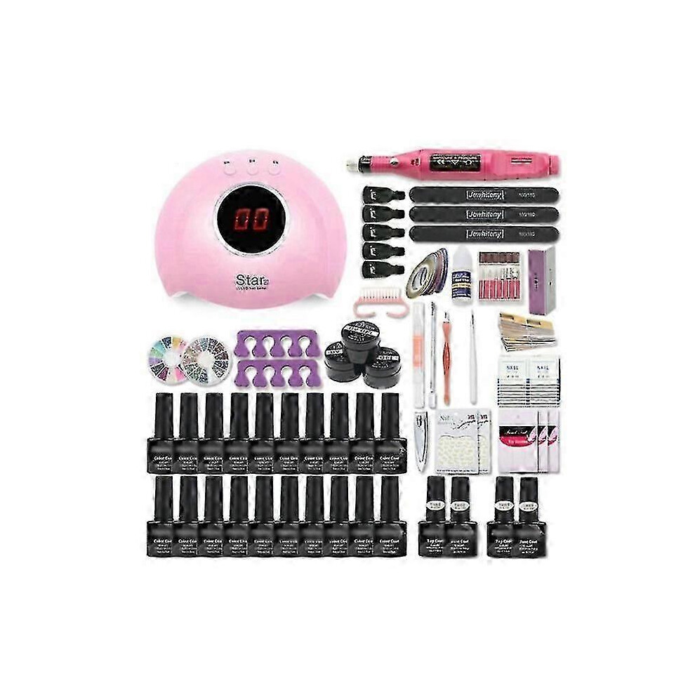 Professional Gel Nail Starter Set with UV Light for Quick Extensions & Polishing
