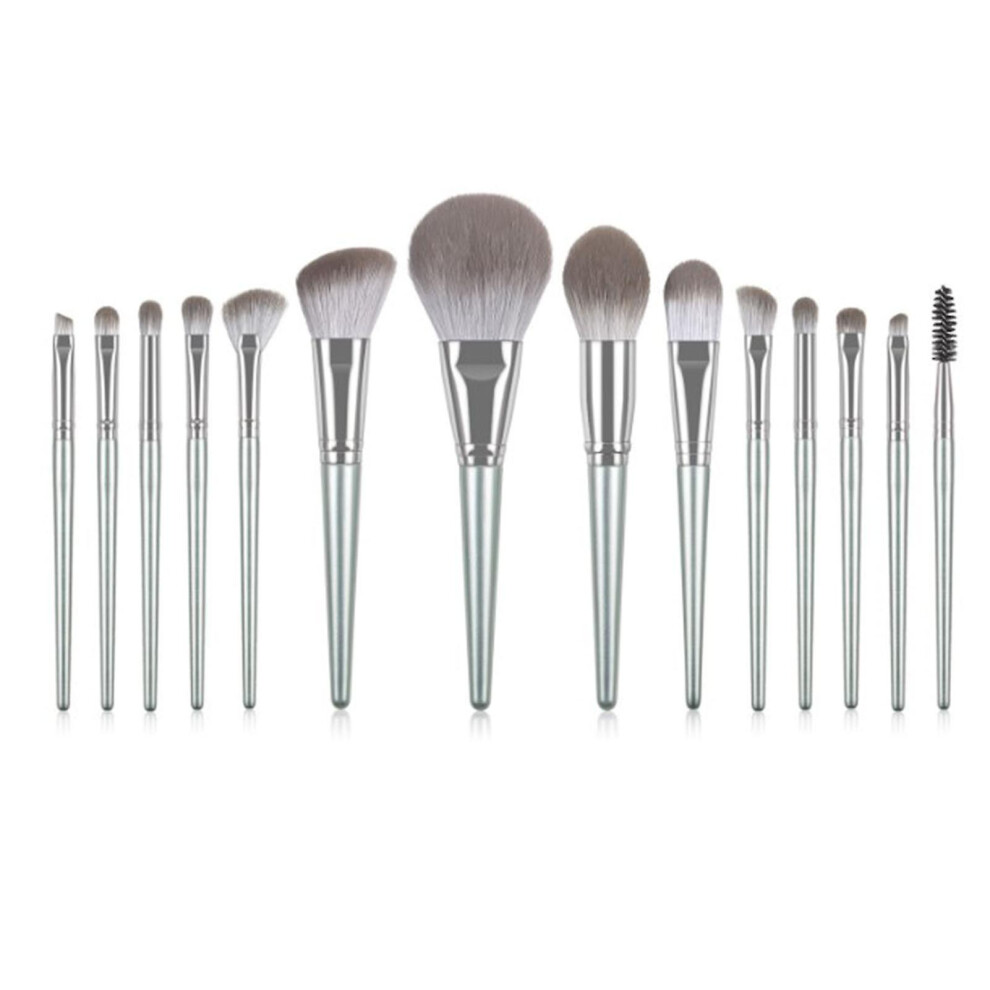 14pcs Handcrafted Soft Bristle Makeup Brush Set with Firm Handle for Beginners