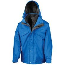 (XL, Royal Blue/Black) Result Mens Fleece Lined 3 in 1 Waterproof Jacket