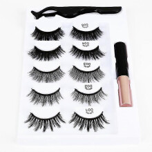 5 Pairs Waterproof Magnetic Eyeliner & Lashes Set with Tweezer