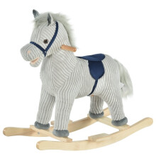 Cheval Ă bascule pour enfants 73x35x64 cm, peluche Ă chevaucher pour les enfants de 3 ans et plus avec sons