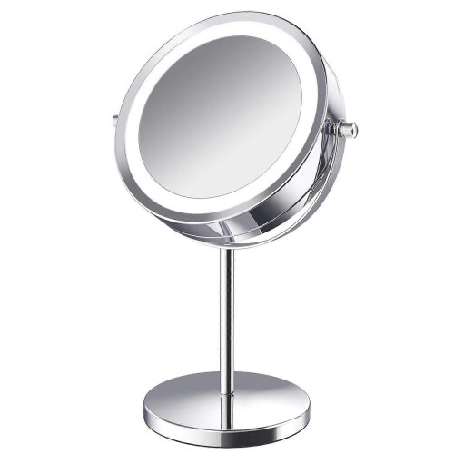 LED Light Magnifying Makeup Mirror, Double Sided 5X, 360 Rotation Vanity Mirror