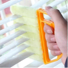 Cepillo para limpieza de persianas en seco y húmedo, mango ergonómico, eliminación de polvo, paño de esponja para cortinas y cuidado del hogar.