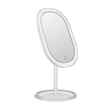 Miroir de maquillage avec éclairage LED, 3 modes de couleur, réglage tactile de l'intensité, avec ou sans fil