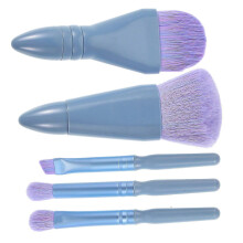 Sky-Blue Mini Travel Makeup Brush Set 10x3x2cm - Portable On-The-Go Brushes for Women
