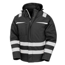 (3XL, Black) Result Safeguard Mens Dynamic Hi-Visibility Softshell Work Coat