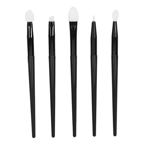 5-Piece Silicone Brush Set for Eyeshadow, Eyebrows, Lip & Eyeliner – Portable Reusable Makeup Applicator