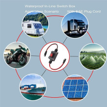 12V Inline Toggle SAE Cable, 12AWG /Off Quick Connect Disconnect, IP67 Waterproof for Solar Panel, RV