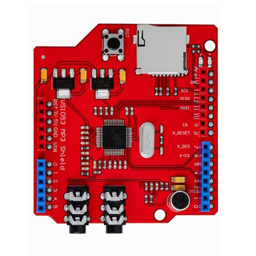 Stereo Audio MP3 Player Shield Record Decode Development Board Module with TF Card Slot for DIY Audio Recording Playback