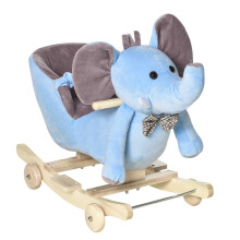 Cheval à bascule en forme d'éléphant avec roues, cheval à bascule musical pour bébés de plus de 18 mois