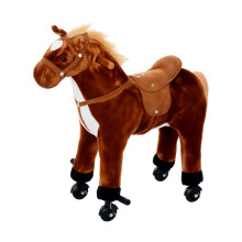 Cheval à bascule pour enfants de 2 ans et plus, avec roues, sons et structure en métal, capacité de charge 60 kg