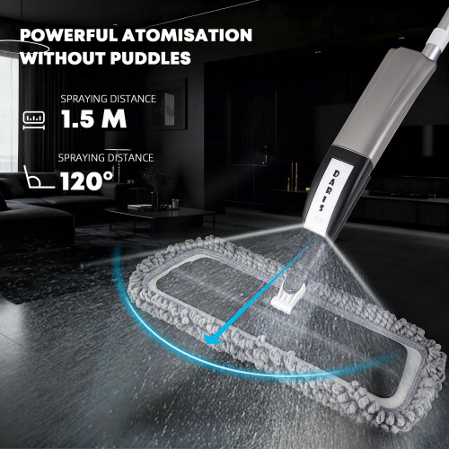 Spray Mops for Cleaning Floors  DARIS Microfibre Flat Mop with Sprayer