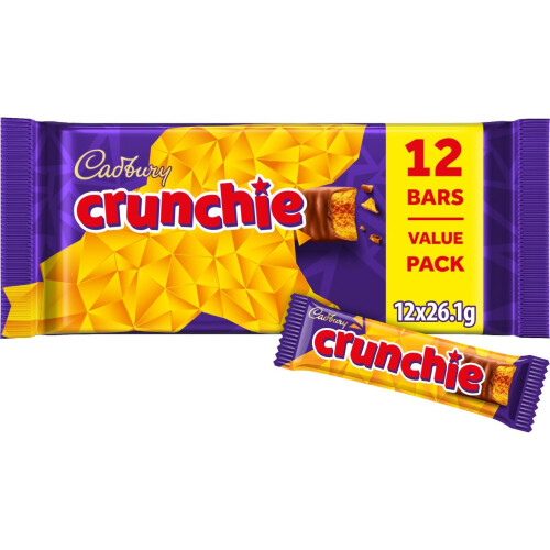 Cadbury Cadbury Crunchie Chocolate Bar, 12 Bar, 12 x 26.1g (Pack 1) 1