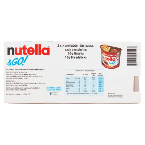 Nutella Go Hazelnut Snack Kit Chocolate Gift Hazelnut Spread with Coco