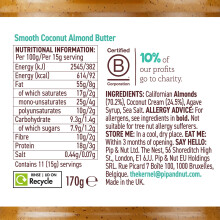 Pip Nut Coconut Almond Butter 6 x 170g Natural Nut Butter No Palm O