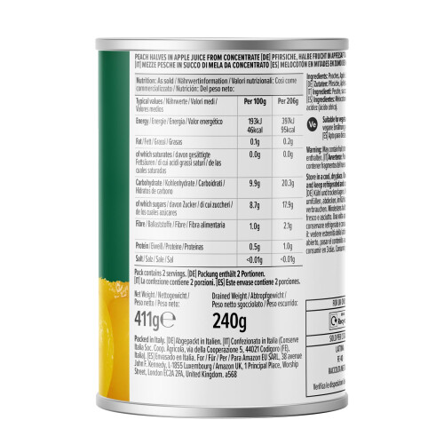by Amazon Peach Halves In Fruit Juice, 411g 1