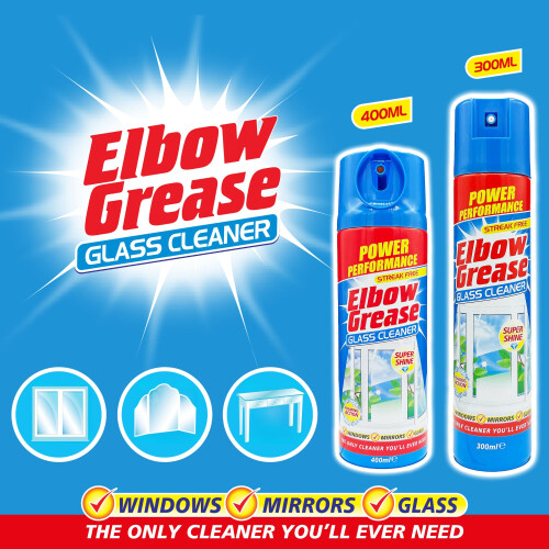 Elbow Grease Glass Cleaner Aerosol (400ml) 1