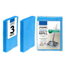 Addis Superdry Sponge Mop Replacement Refill Heads Pack of 3 Blue