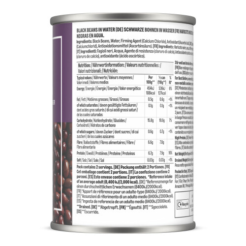 by Amazon Black Beans, 400g 1