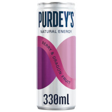 Purdeys Natural Energy Berry Dragon fruit 330ml Can Pack of 12