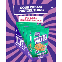Ollys Pretzel Thins Sour Cream 140g Pack of 7 Bigger Sharing Bag Healt