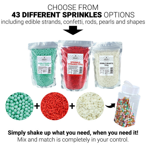 Culpitt Select Sprinkles  Black Sugar Strands Cake Sprinkle Decoration