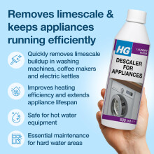 HG Descaler Liquid Removes Scale from Kettles Coffee Machines 500ml