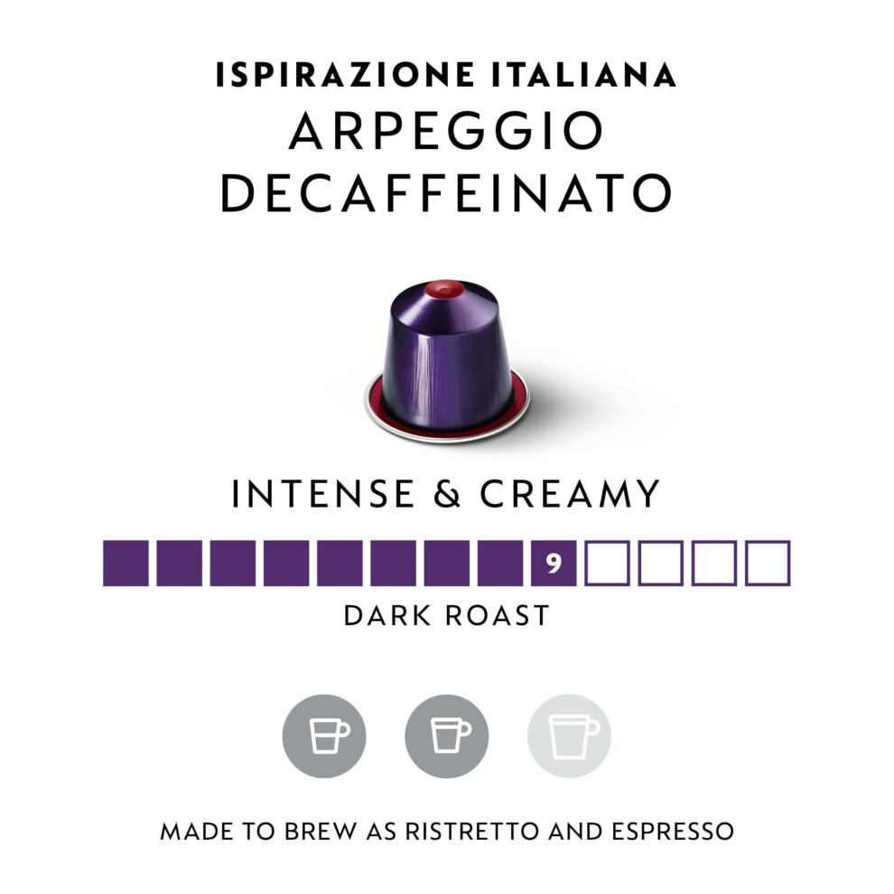 Nespresso Original Arpeggio Decaffeinato Coffee Pods 50 Pack – Decaf C