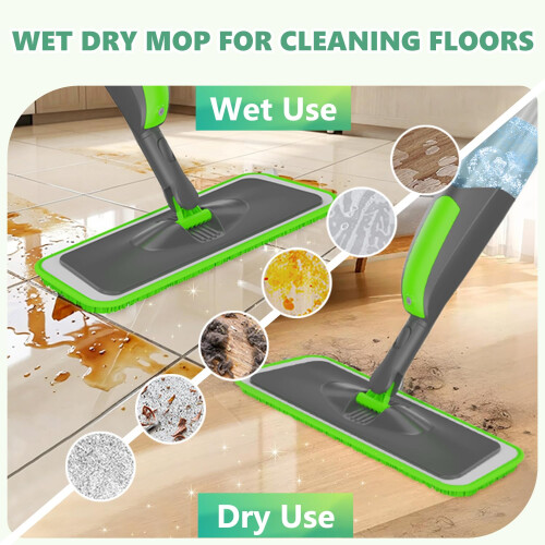 ILAVCOOL Spray Mops for Cleaning Floors  Microfiber Floor Flat Dust Mo
