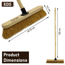 EDS 18” Soft Broom Indoor Outdoor Sweeping Brush with Wooden Handle N