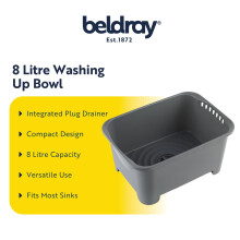 Beldray Kitchen Sink Washing Up Bowl Dish Wash Drain Integrated Drai