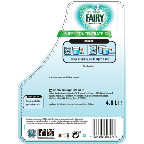 Fairy Fairy Super Concentrate Fabric Softener Conditioner 48L – 240 Washes –
