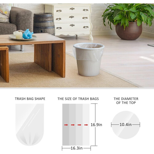 Teivio 5 Liter Bin Bags 120 Counts Pedal Bin Liners Thick Plastic 1