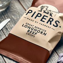 Pipers Longhorn Beef Crisps 40g x 24 Packs Gluten Free