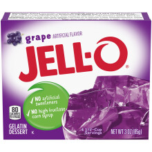 JellO Gelatin Dessert 3 Ounce Boxes Pack of 4 Grape