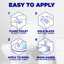Harpic Hygienic Fresh Sticker Adhesive Toilet Block, Marine, Pack 1 x 4 stickers, Toilet Freshener, No Plastic Applicator, Up to 8 weeks of Freshness