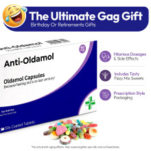 Anti Oldamol Funny Gifts for Men Funny Joke Pill Box with 70g Fizzy