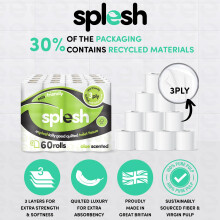 Splesh by Cusheen 3ply Toilet Roll  Aloe Vera Fragrance 60 Pack Soft Q