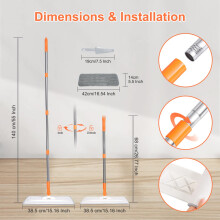 wlich Microfiber Mop for Cleaning Floors 55 Inch Extendable Flat Mop w