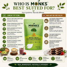 Monk Fruit Sweetener Powder 100g No Erythritol No Maltodextrin Just 2