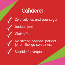 Canderel On The Go Liquid Sweetener 6 x 55ml Pack Zero Sugar and Zero