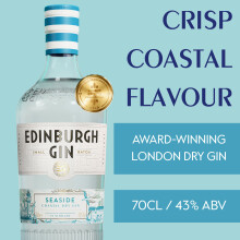 Edinburgh Gin Seaside London Dry Coastal Gin 70cl 43 ABV Crisp and S