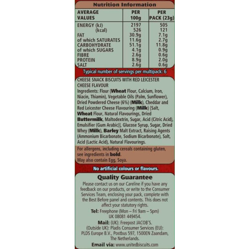 JACOBS Mini Cheddars Red Leicester Flavour Multipack Crisps Baked with