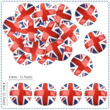 Blumomon 40Pcs Edible UK Flag Ball Cupcake Toppers Flag Football Cupca