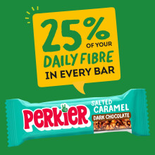 Perkier Salted Caramel Dark Chocolate 15 High Fibre Bars 6 Flavours V