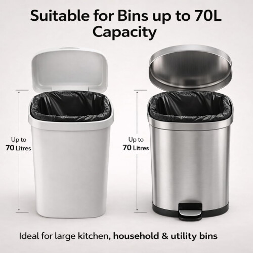 BLISSMART Black Bin Bags 70 Litre 50 Pack 1